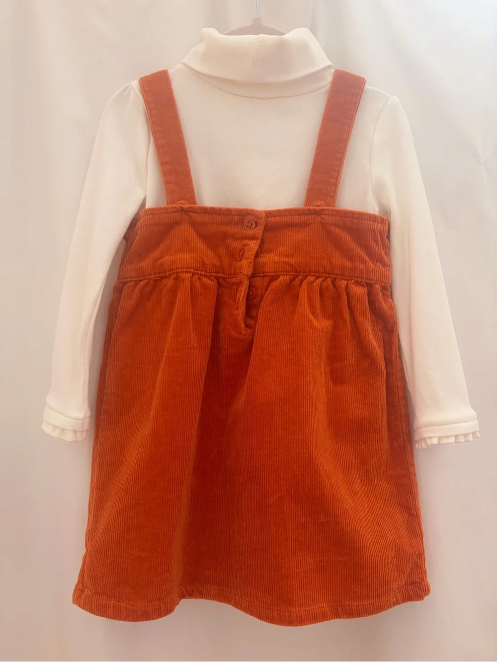 Gymboree Orange Fox Corduroy Pinafore with Cream Top